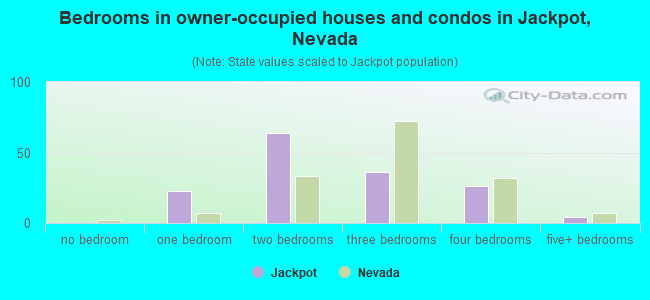 Bedrooms in owner-occupied houses and condos in Jackpot, Nevada