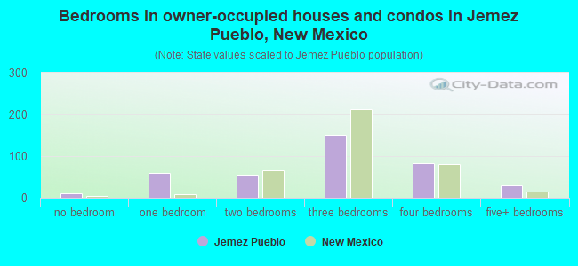 Bedrooms in owner-occupied houses and condos in Jemez Pueblo, New Mexico