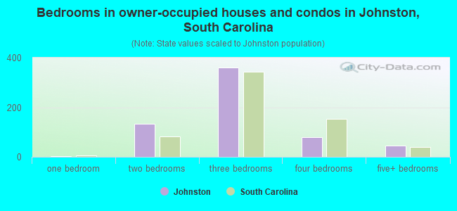 Bedrooms in owner-occupied houses and condos in Johnston, South Carolina