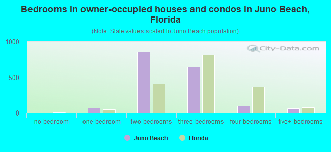 Bedrooms in owner-occupied houses and condos in Juno Beach, Florida