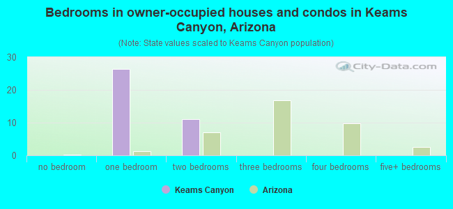 Bedrooms in owner-occupied houses and condos in Keams Canyon, Arizona