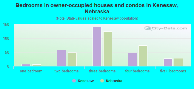 Bedrooms in owner-occupied houses and condos in Kenesaw, Nebraska