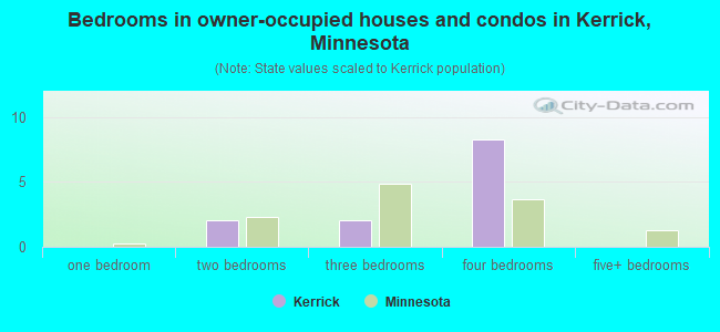 Bedrooms in owner-occupied houses and condos in Kerrick, Minnesota