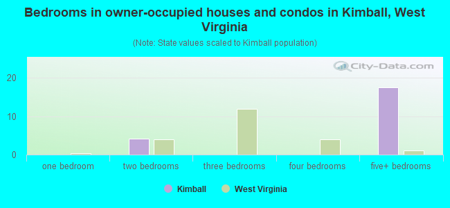 Bedrooms in owner-occupied houses and condos in Kimball, West Virginia