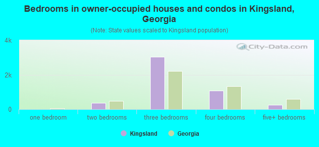 Bedrooms in owner-occupied houses and condos in Kingsland, Georgia