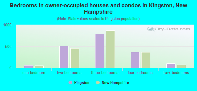 Bedrooms in owner-occupied houses and condos in Kingston, New Hampshire