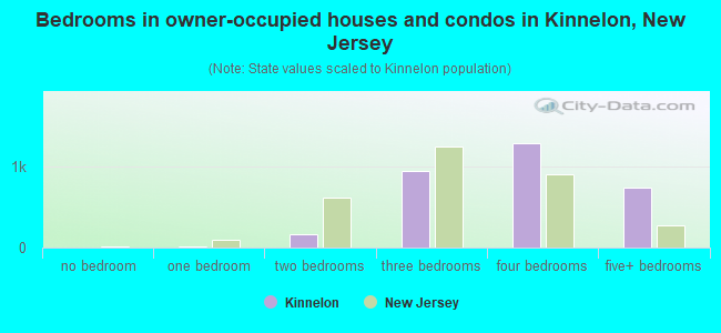 Bedrooms in owner-occupied houses and condos in Kinnelon, New Jersey