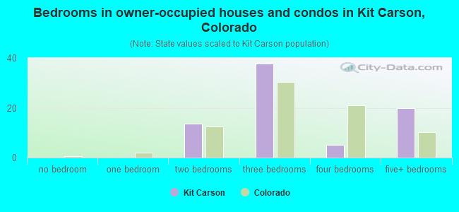 Bedrooms in owner-occupied houses and condos in Kit Carson, Colorado