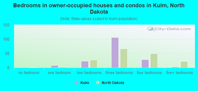 Bedrooms in owner-occupied houses and condos in Kulm, North Dakota