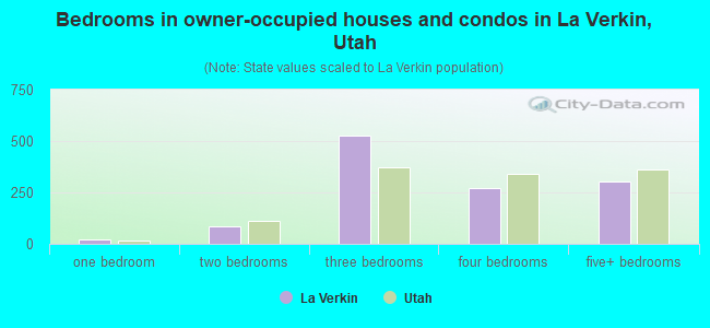 Bedrooms in owner-occupied houses and condos in La Verkin, Utah
