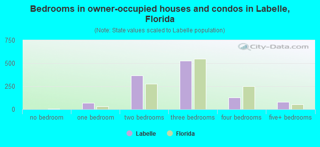 Bedrooms in owner-occupied houses and condos in Labelle, Florida