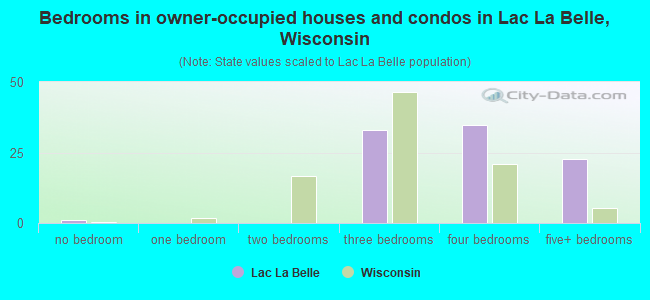 Bedrooms in owner-occupied houses and condos in Lac La Belle, Wisconsin