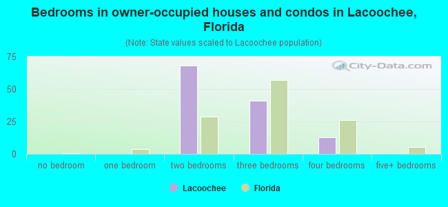 Bedrooms in owner-occupied houses and condos in Lacoochee, Florida