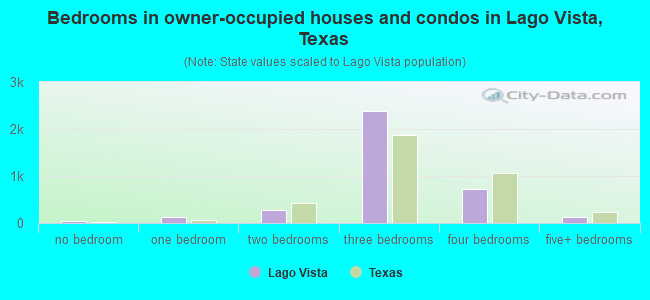 Bedrooms in owner-occupied houses and condos in Lago Vista, Texas