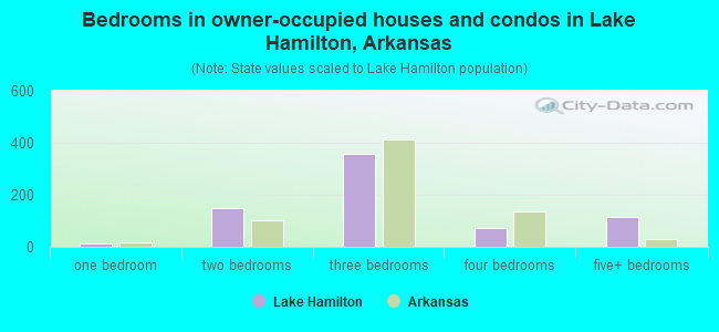 Bedrooms in owner-occupied houses and condos in Lake Hamilton, Arkansas