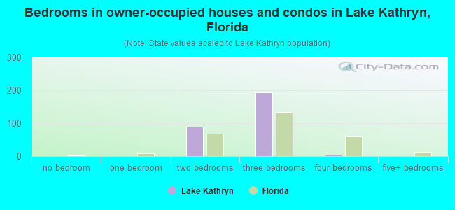 Bedrooms in owner-occupied houses and condos in Lake Kathryn, Florida