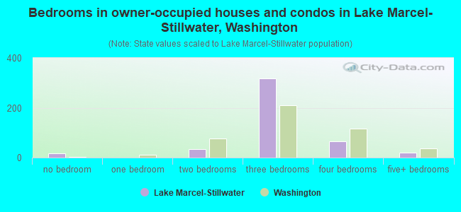 Bedrooms in owner-occupied houses and condos in Lake Marcel-Stillwater, Washington