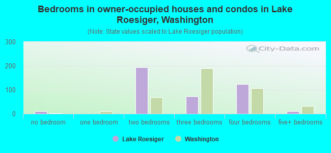 Bedrooms in owner-occupied houses and condos in Lake Roesiger, Washington
