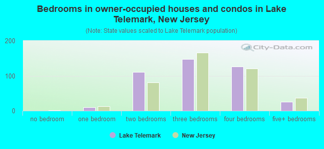 Bedrooms in owner-occupied houses and condos in Lake Telemark, New Jersey
