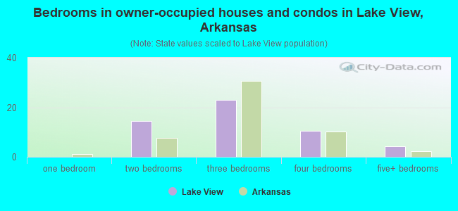 Bedrooms in owner-occupied houses and condos in Lake View, Arkansas
