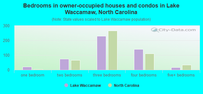 Bedrooms in owner-occupied houses and condos in Lake Waccamaw, North Carolina