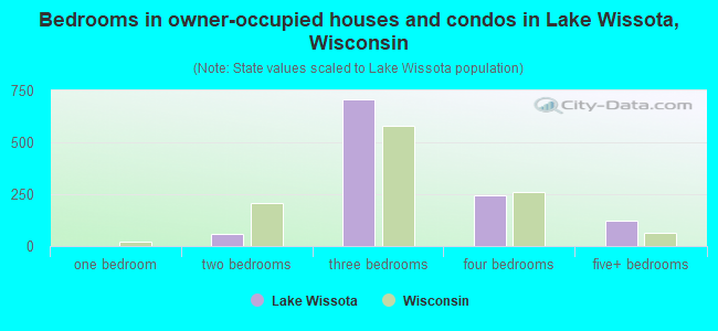Bedrooms in owner-occupied houses and condos in Lake Wissota, Wisconsin