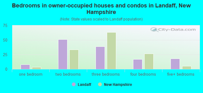 Bedrooms in owner-occupied houses and condos in Landaff, New Hampshire