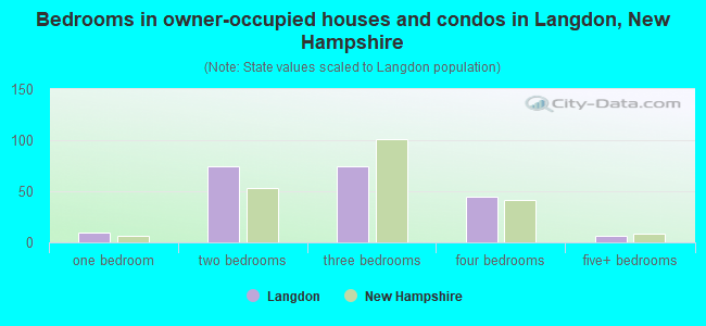 Bedrooms in owner-occupied houses and condos in Langdon, New Hampshire