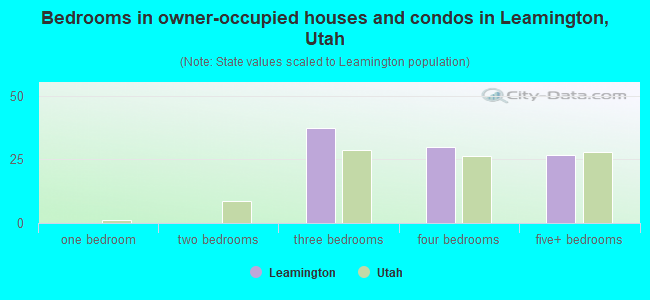 Bedrooms in owner-occupied houses and condos in Leamington, Utah