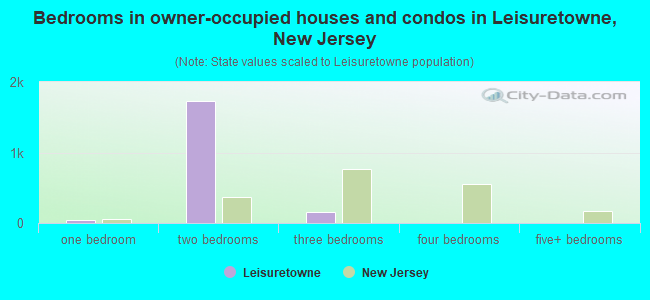 Bedrooms in owner-occupied houses and condos in Leisuretowne, New Jersey