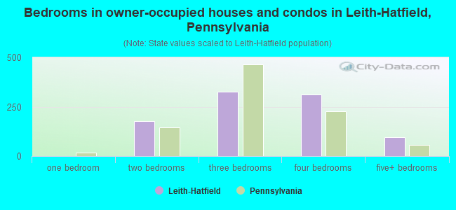 Bedrooms in owner-occupied houses and condos in Leith-Hatfield, Pennsylvania