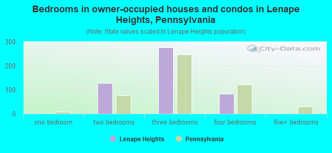 Bedrooms in owner-occupied houses and condos in Lenape Heights, Pennsylvania