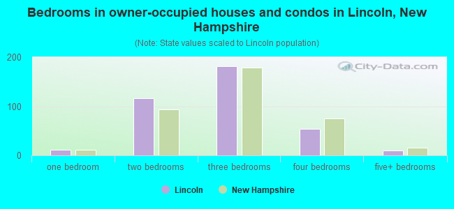 Bedrooms in owner-occupied houses and condos in Lincoln, New Hampshire