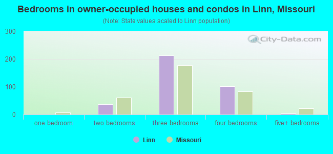 Bedrooms in owner-occupied houses and condos in Linn, Missouri