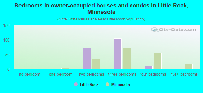 Bedrooms in owner-occupied houses and condos in Little Rock, Minnesota