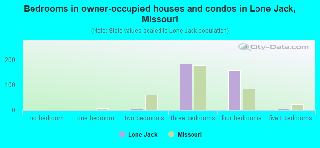 Bedrooms in owner-occupied houses and condos in Lone Jack, Missouri