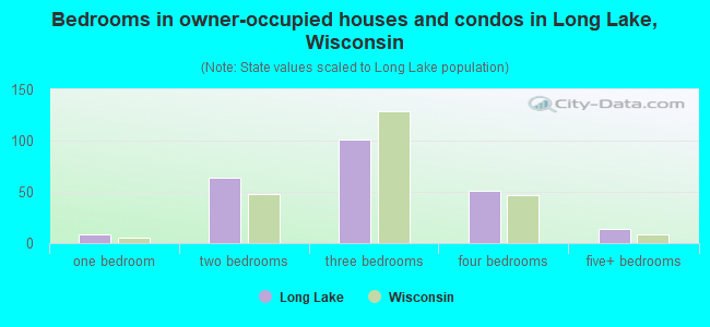 Bedrooms in owner-occupied houses and condos in Long Lake, Wisconsin