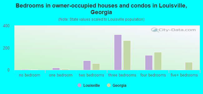 Bedrooms in owner-occupied houses and condos in Louisville, Georgia