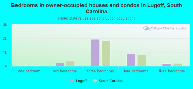 Bedrooms in owner-occupied houses and condos in Lugoff, South Carolina