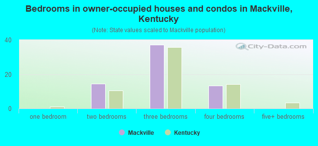 Bedrooms in owner-occupied houses and condos in Mackville, Kentucky