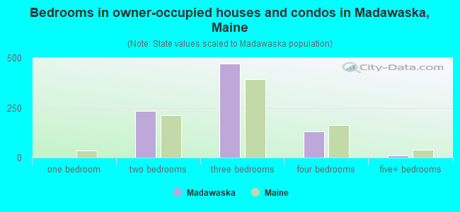 Bedrooms in owner-occupied houses and condos in Madawaska, Maine