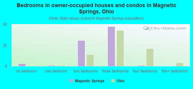 Bedrooms in owner-occupied houses and condos in Magnetic Springs, Ohio