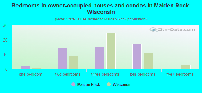 Bedrooms in owner-occupied houses and condos in Maiden Rock, Wisconsin