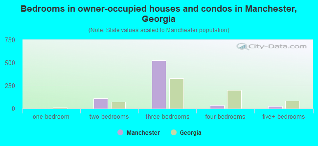 Bedrooms in owner-occupied houses and condos in Manchester, Georgia