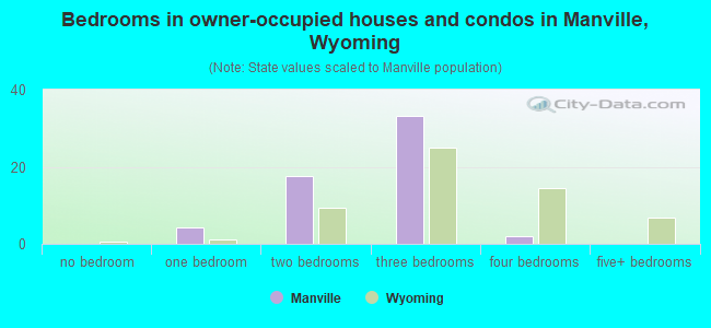 Bedrooms in owner-occupied houses and condos in Manville, Wyoming
