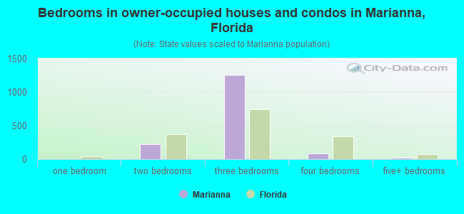 Bedrooms in owner-occupied houses and condos in Marianna, Florida