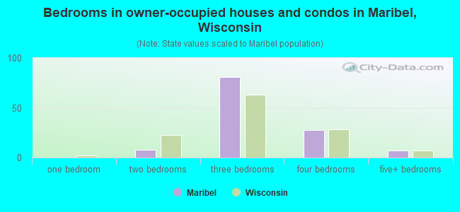 Bedrooms in owner-occupied houses and condos in Maribel, Wisconsin