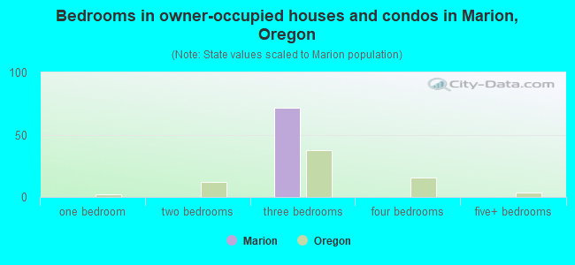 Bedrooms in owner-occupied houses and condos in Marion, Oregon