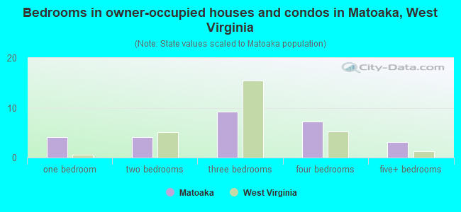 Bedrooms in owner-occupied houses and condos in Matoaka, West Virginia