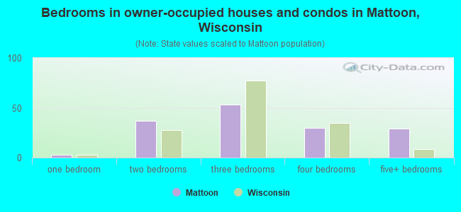 Bedrooms in owner-occupied houses and condos in Mattoon, Wisconsin